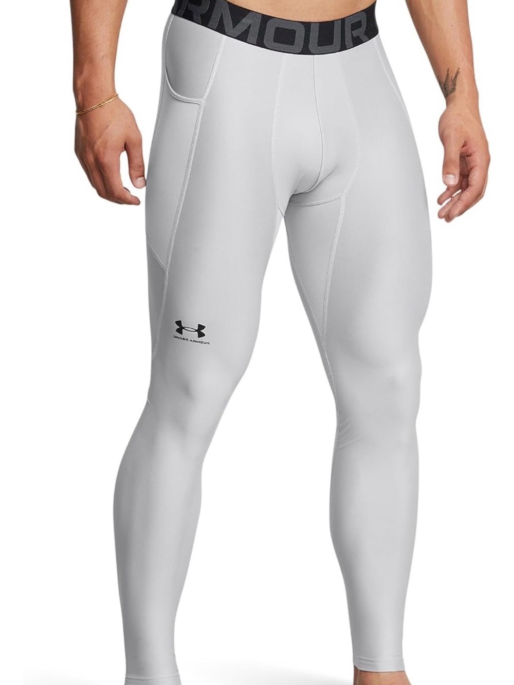 Under Armour Men's HeatGear Armour Leggings Gray Black 3XL 3X-Large Tall